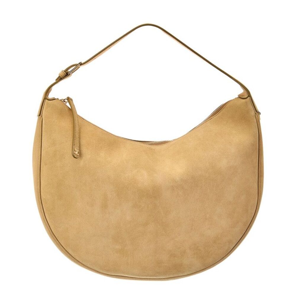 Celine Lulu Large Suede Hobo Bag, Beige